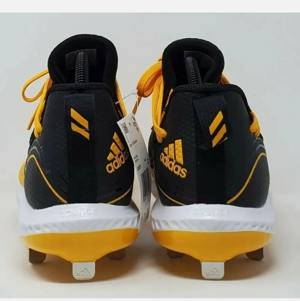 Adidas Icon V Bounce Cleats Baseball Shoes Yellow Black G28251 Men's Sz 14 New